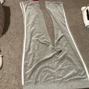 Gray Lounge Pants with White Stripes